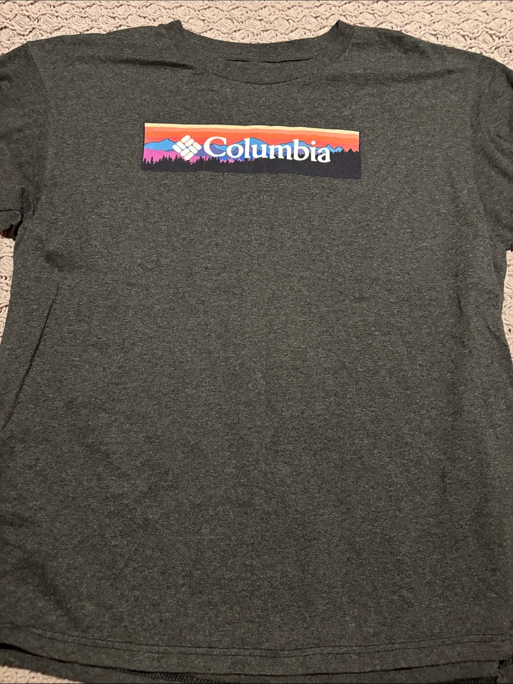 Columbia Charcoal Short Sleeve Tee with Sunset Logo